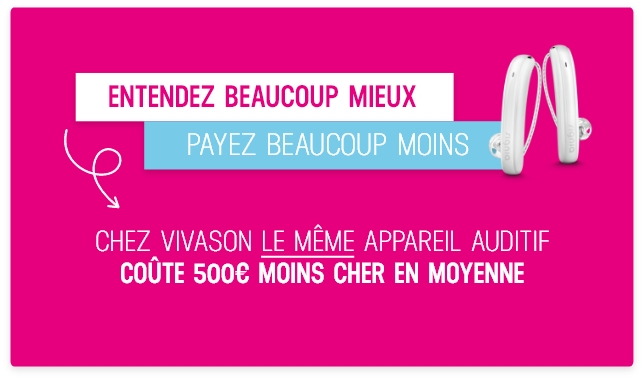 Economisez 500€ par appareil auditif chez VivaSon